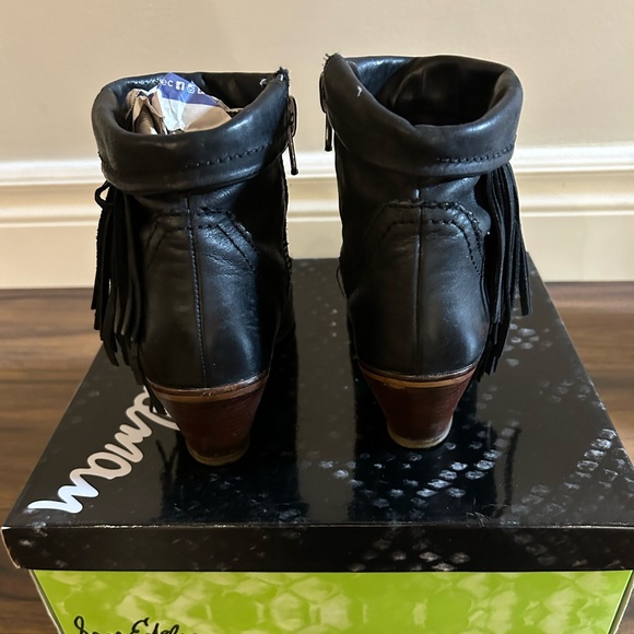 Sam Edelman Fringe Black Ankle Booties - Picture 3 of 6